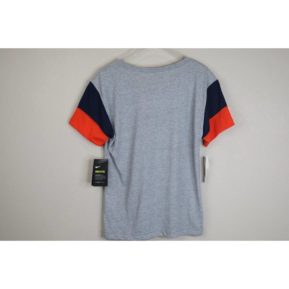 Nike Dri-Fit Womens‎ Short Sleeve V-Neck Printed T-Shirt Small Iowa Fit Gray - Picture 2 of 10